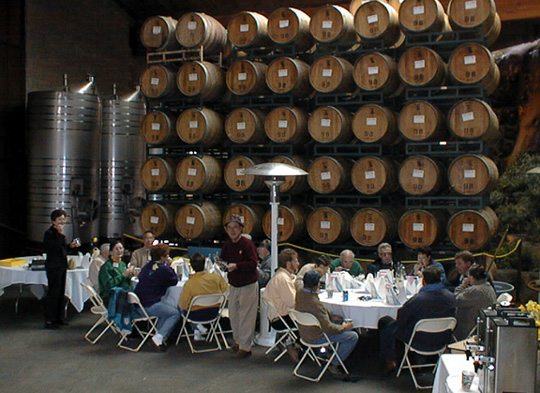 Lunch among the barrels!